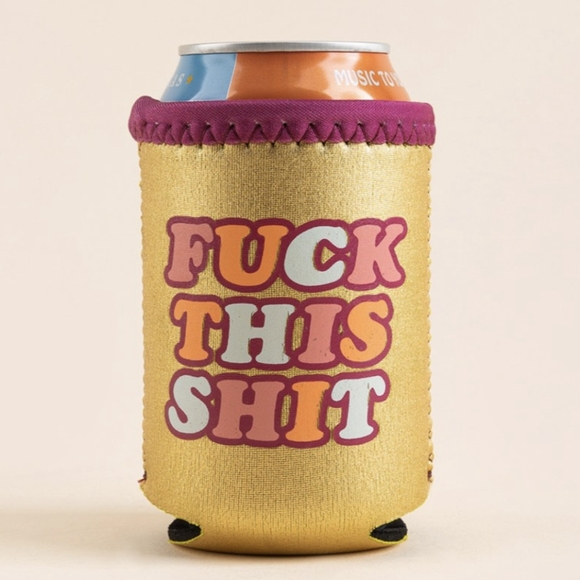F*ck This Sh*t Metallic Drink Sleeve Gold Koozie - Picture 3 of 3